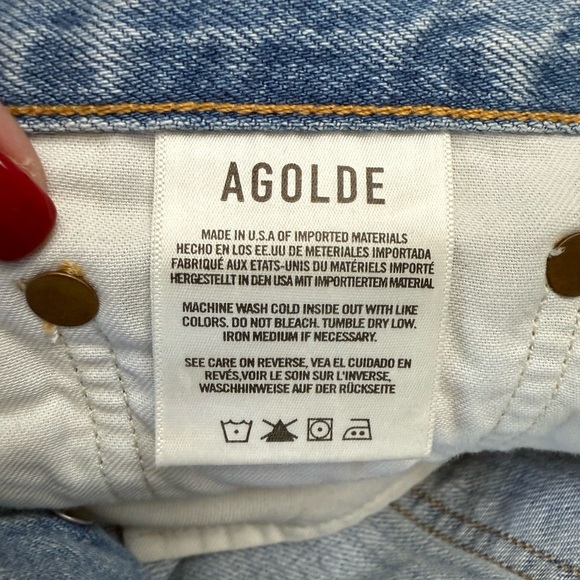 Agolde Distressed Riley Crop Jean 31 100% Cotton No Stretch - Picture 5 of 9